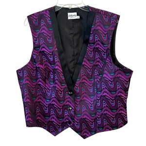 Angelica Vibrant Purple, Teal and Black Men's XL Vest